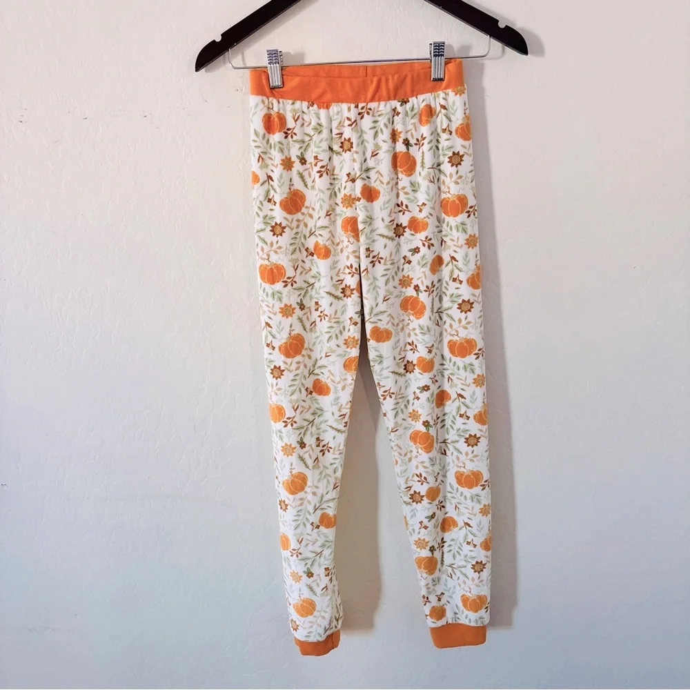Jessica Simpson Girl Pajama Set with Orange Pumpkin Print Fall Halloween Size 12